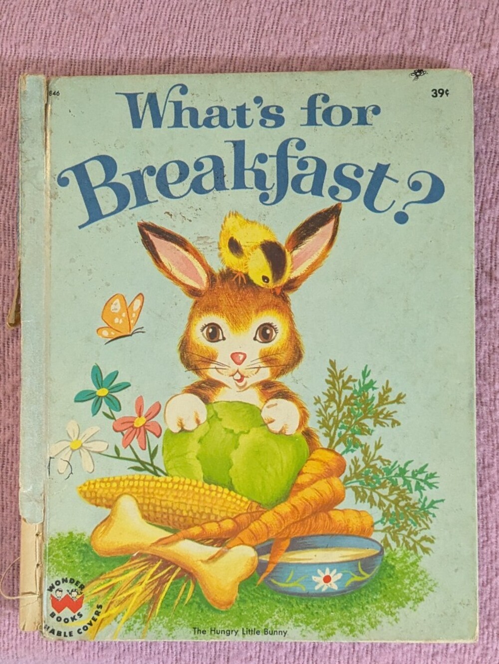 Vintage Wonder Book What's for Breakfast Irma Wilde #846 Hungry Little Bunny